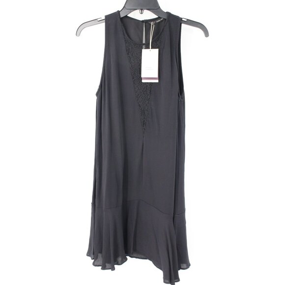 NWT ZARA Tent Dress Women XS TRAFALUC Collection Viscose Black Part Lace - Picture 1 of 16